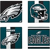 FOCO NFL Official Game Day 4-Pack Beverage Drink Stone Coaster Set (Philadelphia Eagles)