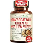 Horny Goat Weed for Men 1000mg &ndash; Hornygoatweed with Maca Root &ndash; 60 Capsules | Horney Goat Weed 9-in-1 Mens Health Supplement &ndash; Energy &amp; Stamina &ndash; Tongkat Ali, Saw Palmetto, Tribulus Terrestris &amp; Ginseng