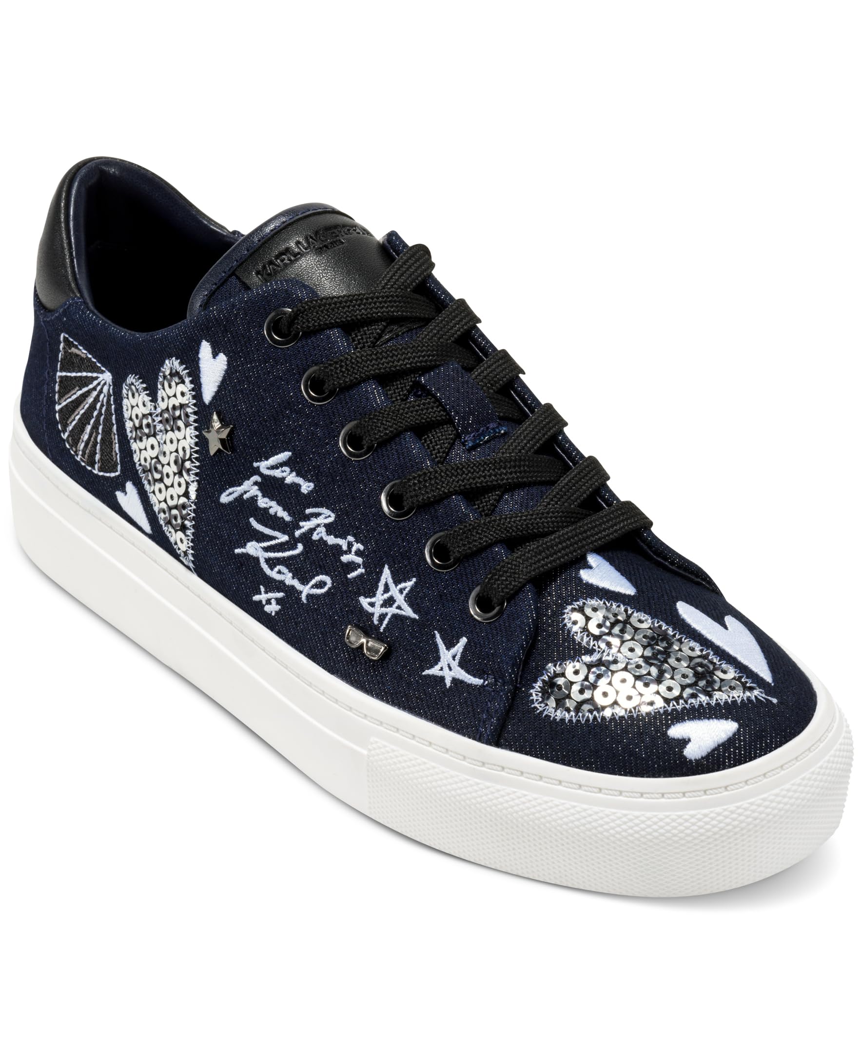 KARL LAGERFELD Paris Women’s Sneaker,Dark Navy/Black,9