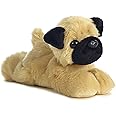 AURORA, 31369, Mini Flopsies Mr Pugster Pug, 8In, Soft Toy, Brown and Black