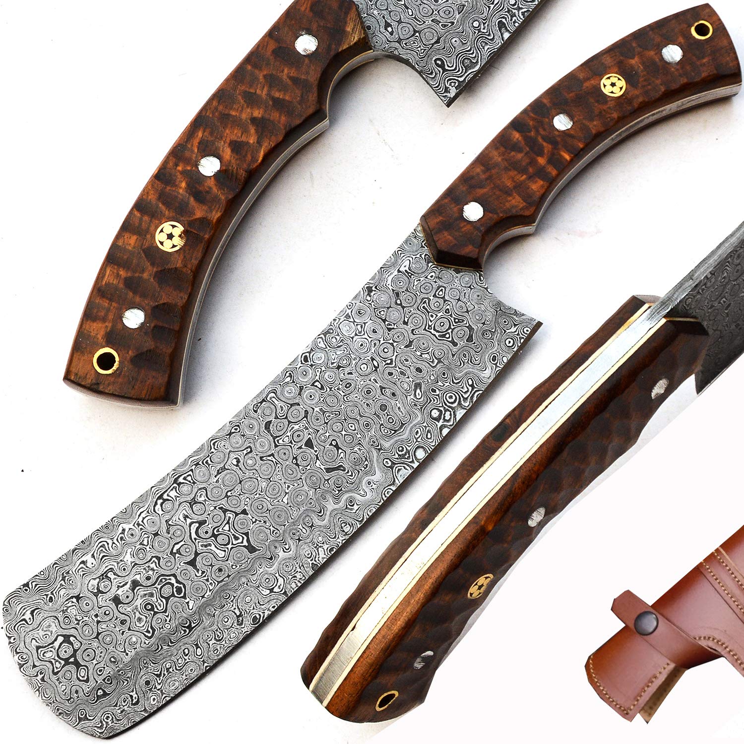 Custom Handmade Damascus Steel Cleaver 12 Inch Knife, fixed blade hunting knives, meat cleavers, chef's knives, cleaver chef knife, cleaver, kitchen utility knives, vegetable cleavers, (9665)