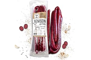 Zick's Specialty Meats Venison Sausage with Pork, German Sausage, Rope Style Organic Smoked Sausage, German Style Exotic Meat Sausage, Smoked Deer Venison, 12oz 1 Pack, Made in USA, USDA Inspected