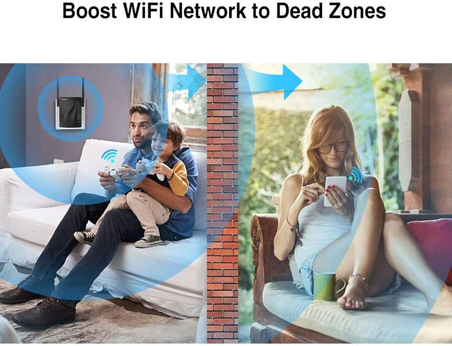 WiFi Repeater-WiFi Range Extender, Dual Band High Speed up to 1200Mbps, 360° Wide Coverage Eliminate WiFi Dead Zones, Support WPS One Button Setup with 2 External Antennas(2020 Upgraded Version): Computers & Accessories