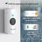 TECKNET Wireless Doorbell Waterproof Cordless Kit 400 M Range 60 Chimes view 4