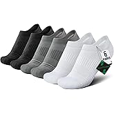 BloomBuddies Bamboo Viscose 6 Pair Ankle Compression Socks Men Women Running Cushion Moisture Wicking Athletic No Show