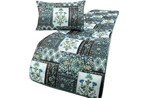 The HomeCentric King/Queen/Twin Blue Designer King 90"x18" Bed Runner Without Pillow Cover, Perrsian Pattern & Quilted Bed Scarf on Satin Fabric - Bahar