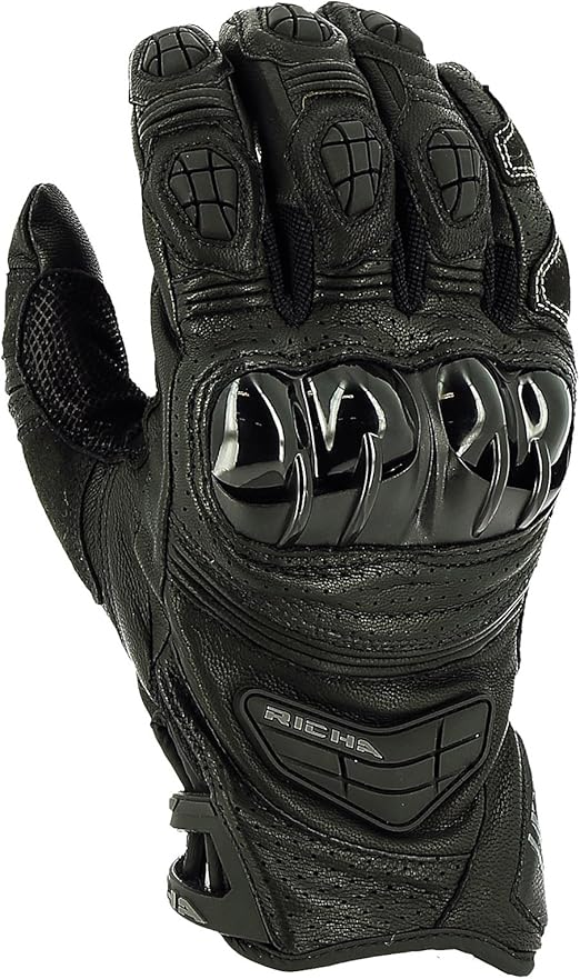 Richa Stealth Motorcycle Gloves Black Amazon.co.uk Sports & Outdoors