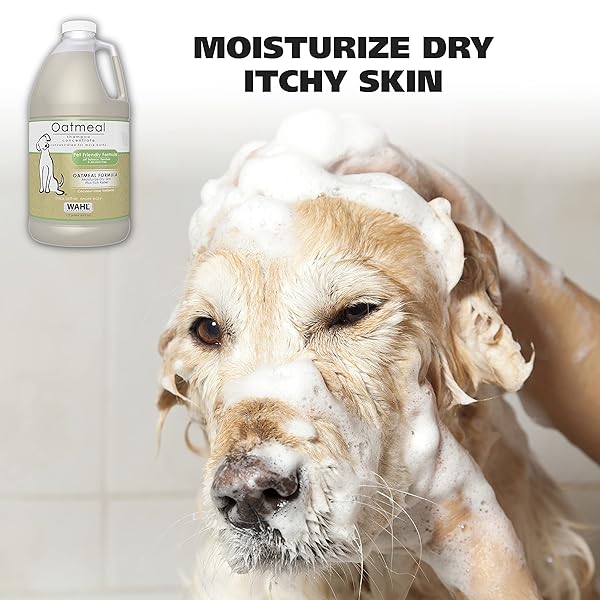 WAHL USA DRY SKIN & ITCH RELIEF PET SHAMPOO FOR DOGS – OATMEAL FORMULA WITH COCONUT LIME VERBENA – 64 OZ – MODEL 821004-050