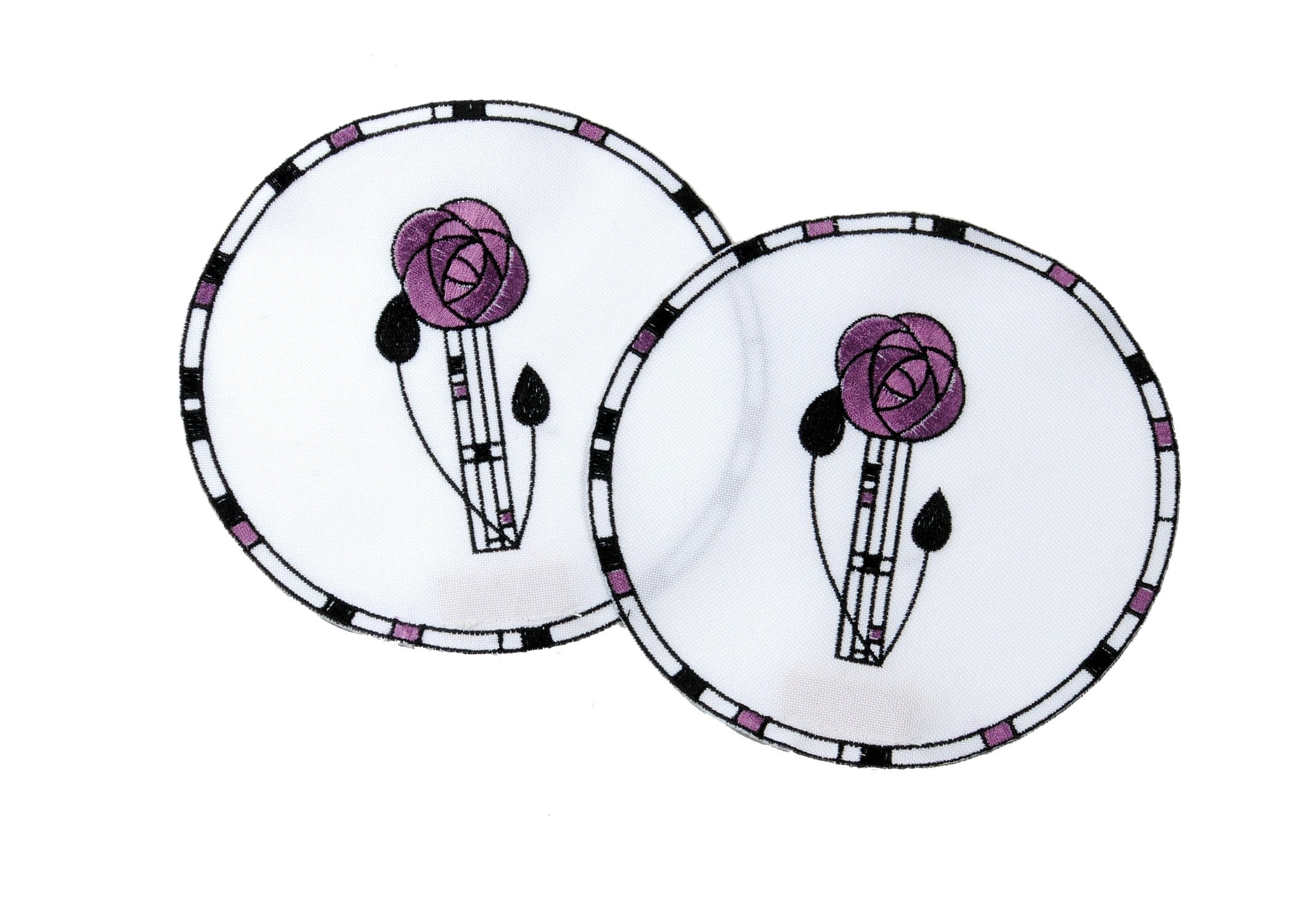 Justina Claire Pair of Doilies (small) in a Mackintosh Rose Design (mauve)