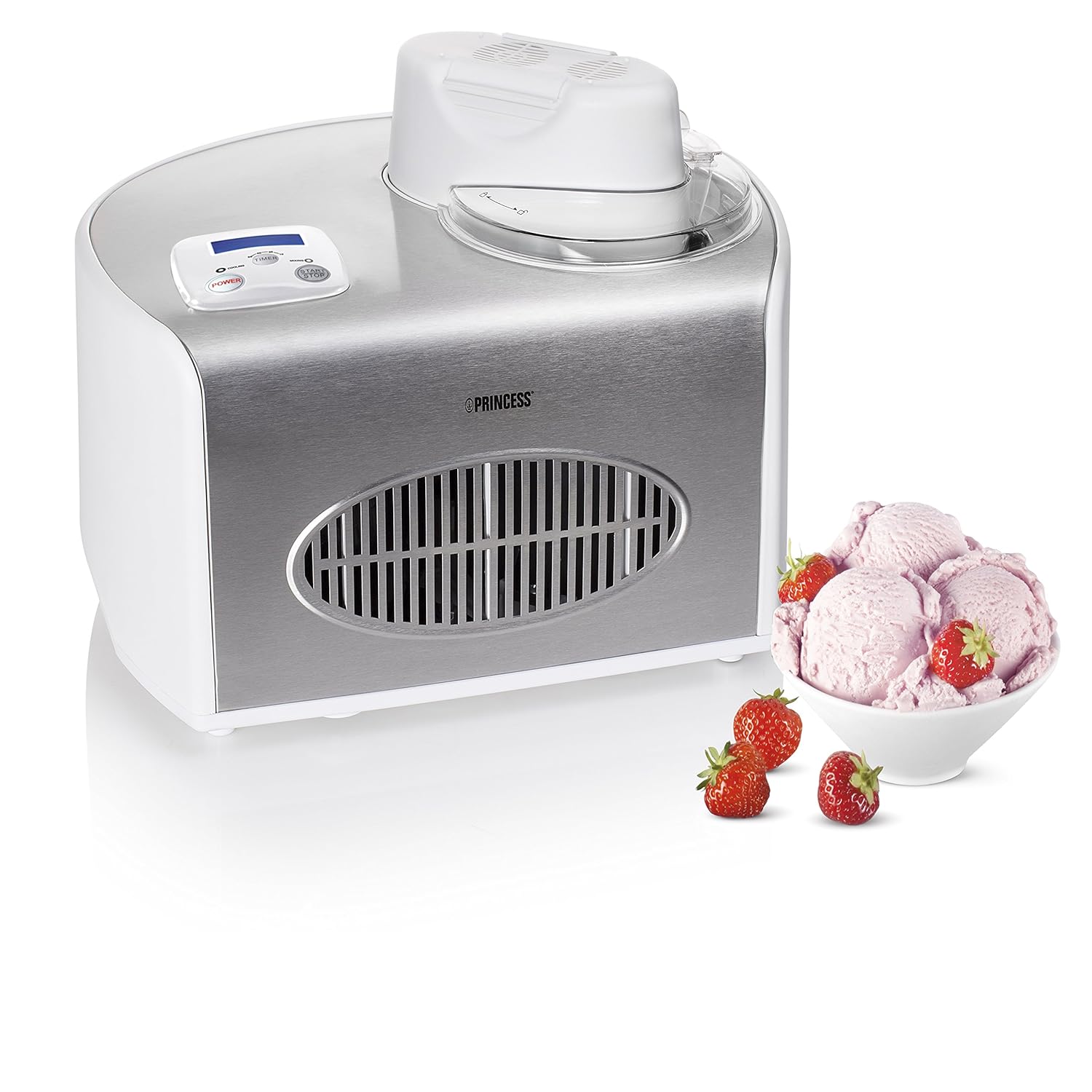 Princess Compresor de helados L W Plata Color blanco máquina para helados