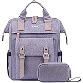 LOVEVOOK Laptop Backpack Purse for Women, Cute College School Backpack Bookbag For Teenager Girls, Teacher Nurse Bags Work Travel Backpack, Business Computer Laptop Bag Daypack, 15.6 Inch, Purple