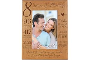 LifeSong Milestones 8th Wedding Picture Frame for Couple 8 Year of Marriage - Eight Year Photo Frame Gift for Parents Couples Husband Wife him her 8x10 (Met You Sooner)