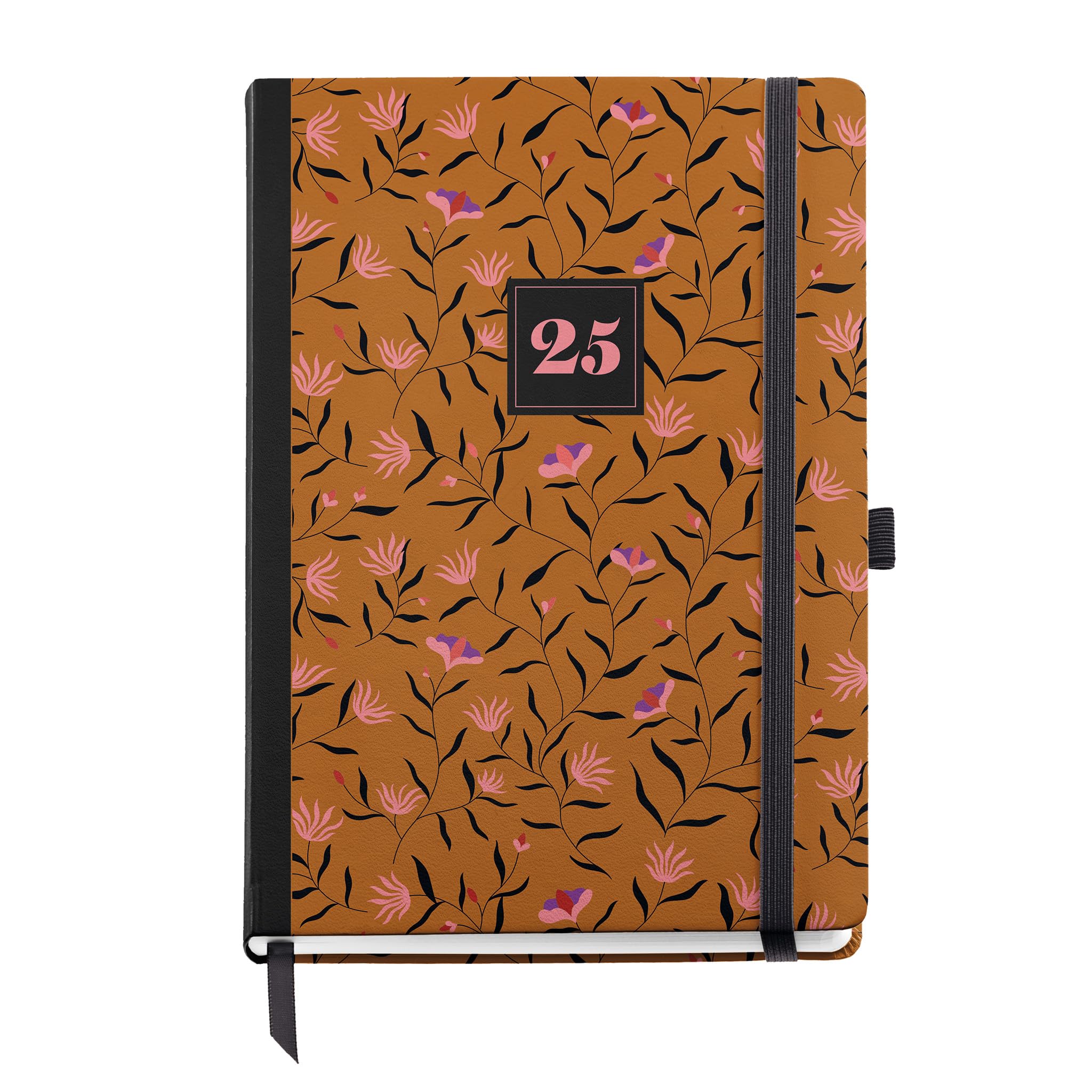 Miquelrius - 2025 Diary, Yearly Diary 155 x 213 mm, Day Page Agenda, Laminated Cardboard Cover, Spiral, Elastic Closure, Paper 80 g/m², Spanish, English and Portuguese, Autumn