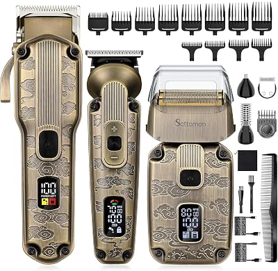 Scttomon Beard Trimmer Kit Hair Clipper Set Professional Electric Foil Shaver Razor for Men Haircutting Machine for Barber Clippers and Trimmers Grooming Kit Nose Body Hair Trimmer