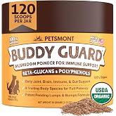 Petsmont Buddy Guard for Lumps and Bumps, Lipoma for Dogs &amp; Cats, Patent Pending Organic 9 Mushroom Powder Blend Natural Dog Probiotic &amp; Immune Support Chaga, Reishi, Lion's Mane, Turkey Tail Mushroom