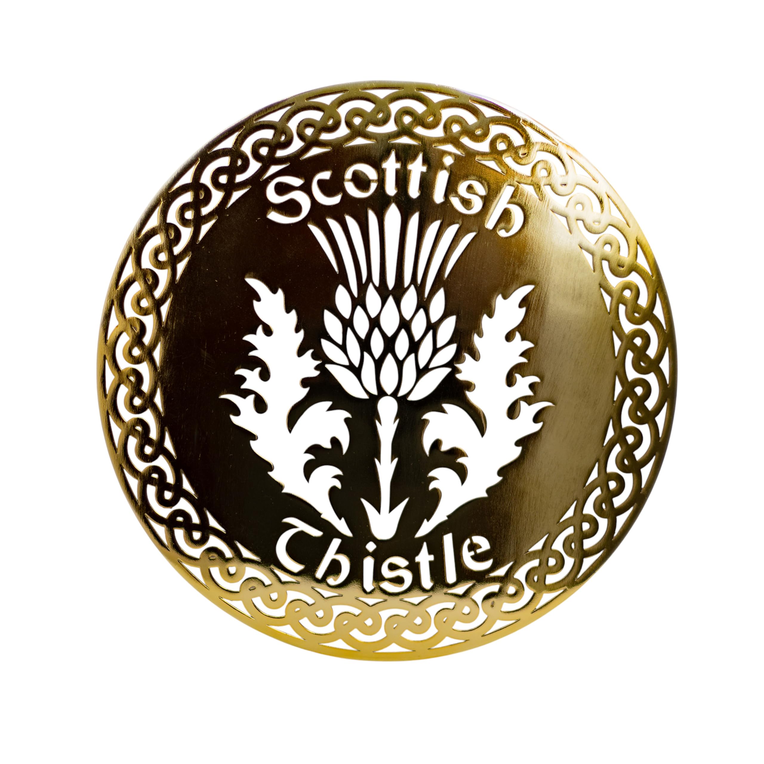 Exclusively Irish Thistle Round-Shaped Wall Hang - Black Nickel (Polished Brass) — image 1