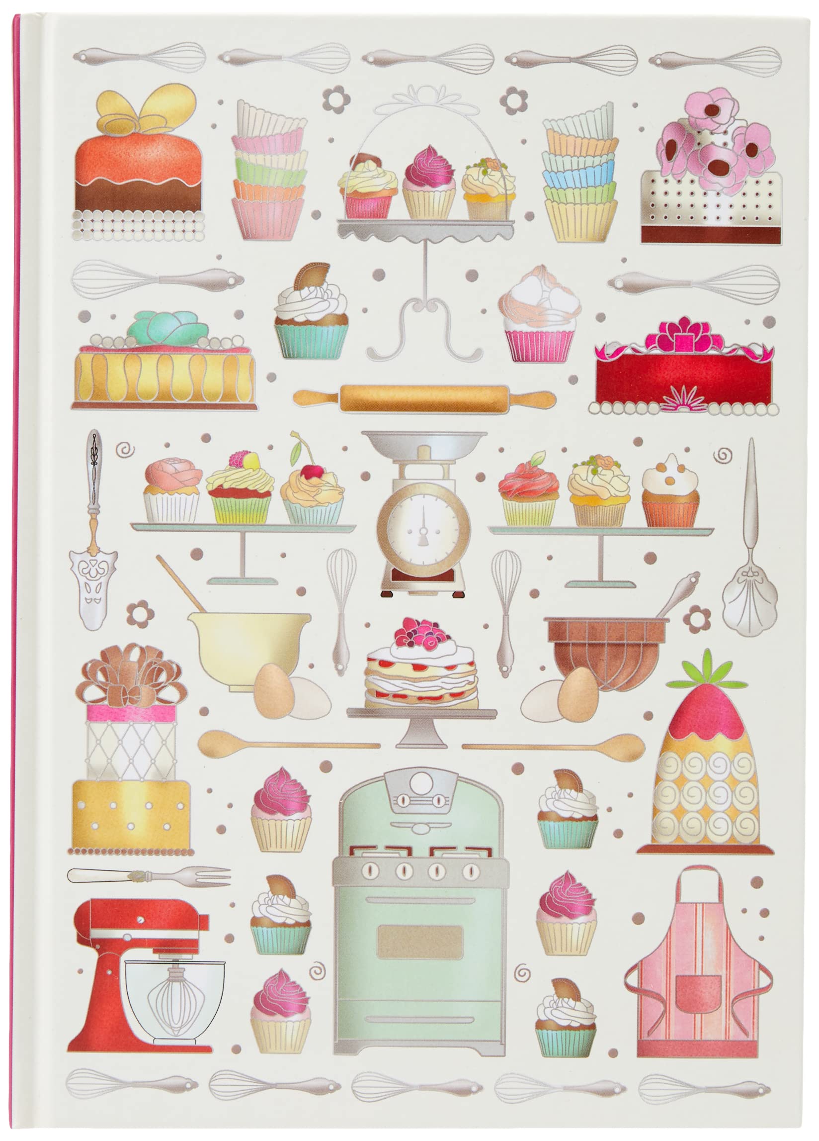 A5 Casebound Notebook - Baking Design - 120 Pages - Ruled & Silk Ribbon - Size - 210mm x 148mm
