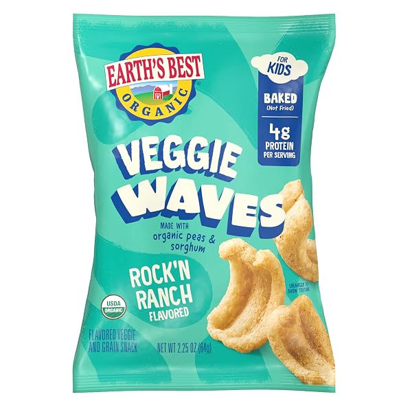 EARTH’S BEST VEGGIE WAVES RANCH MULTIPACK, 2.25 OZ...