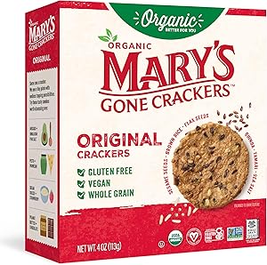 Mary's Gone Crackers Organic Original Crackers - Gluten-Free, NON-GMO, Vegan & Whole Grain, 4 Ounce (Pack of 1)