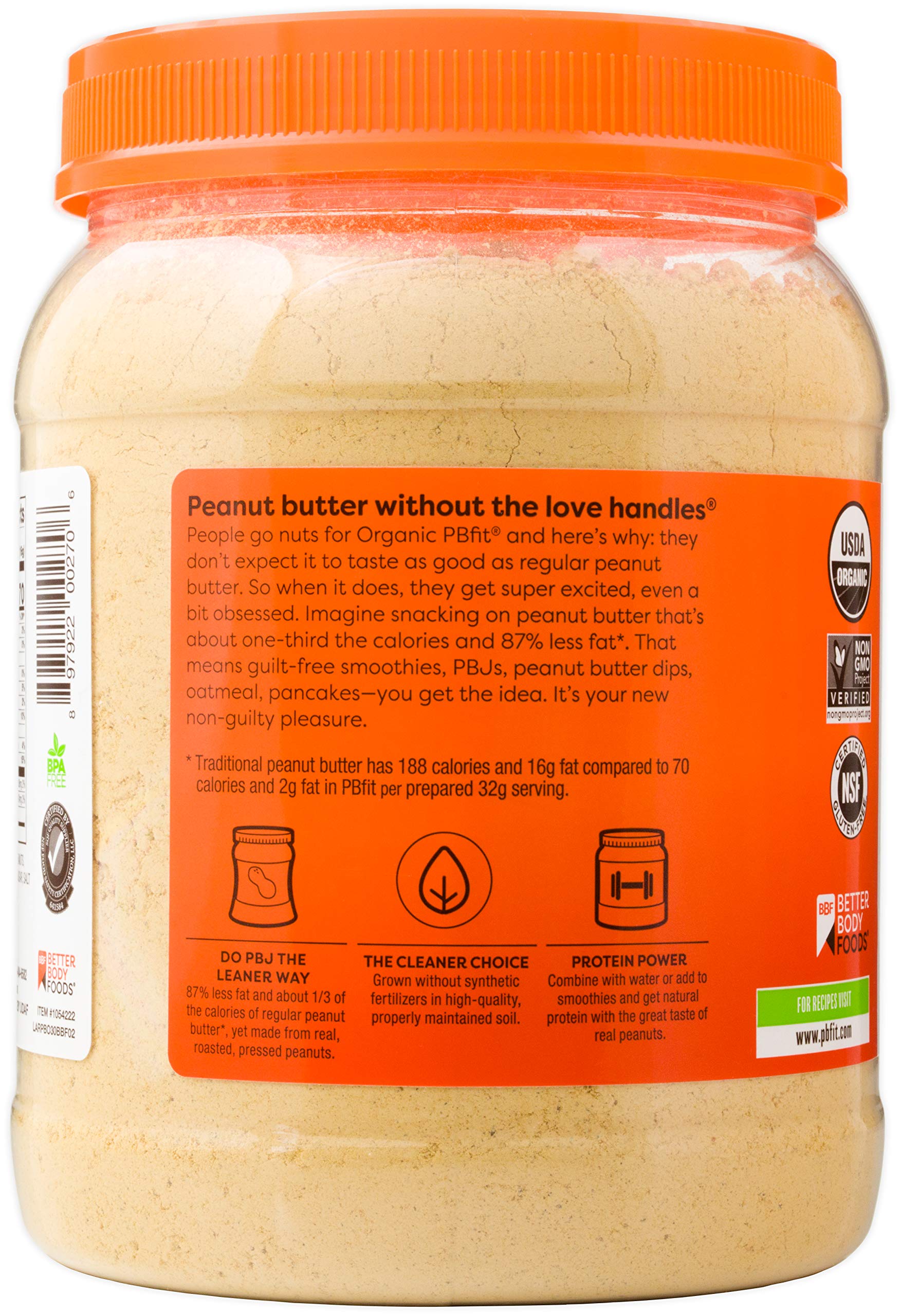 PBfit AllNatural Organic Peanut Butter Powder, Powdered Peanut Spread