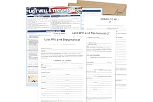 BLOOMOST Last Will & Testament Kit 2025 – Easy Legal Will for Seniors & Young Adults, Do It Yourself Kit, Smart Estate Planning Kit, Includes 2 Forms, Codicil Guide, Information Sheet, Kraft Envelopes