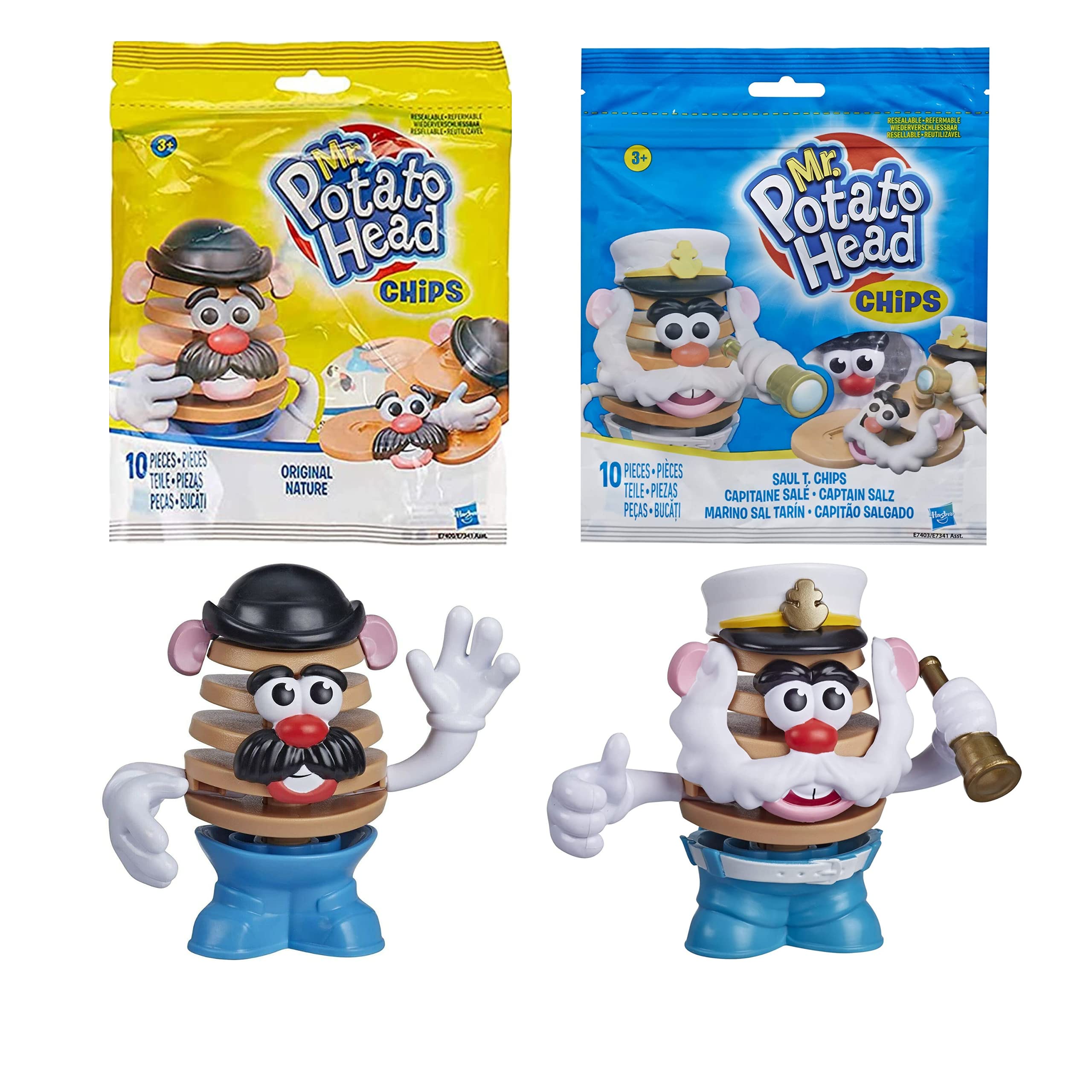 Mr Potato Head - Set of 2 Buildable Bag Chips Figures Saul T Chips & Original Nature