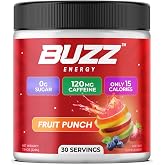 Sugar Free Energy Drink Powder - 18 Vitamins &amp; Minerals, Fruit Punch Flavor | Energy Drink Mix with amino acids for Pre Workout energy &amp; focus, no jitters, no artificial dye, gluten-free, made in USA