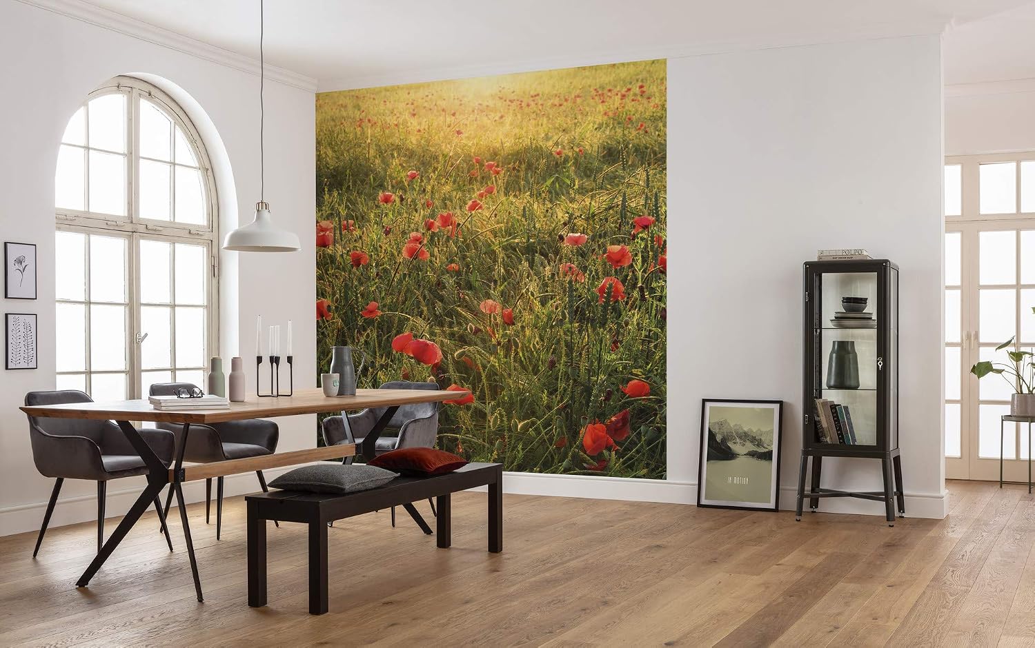 Komar SHX5-071 Non-Woven Photo Wallpaper Poppy World Design XXL Decoration Nature Landscape Bedroom Living Room Office Hallway Size 250 x 280 cm (Width x Height) Multi-Coloured
