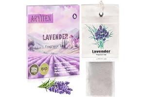 ARYITEN Premier French Lavender Sachets for Drawers - 6 Pack | Luxury Home Fragrance with Airtight Lock Packaging | Long Lasting Natural Air Freshener & Closet Deodorizer