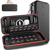 ELECGO Carrying Case for Nintendo Switch 2, Large Capacity Portable Travel Pouch with Screen Padding, EVA Hard Shell & Nylon, 24 Game Cartridges, for Console, Adapter, Accessories