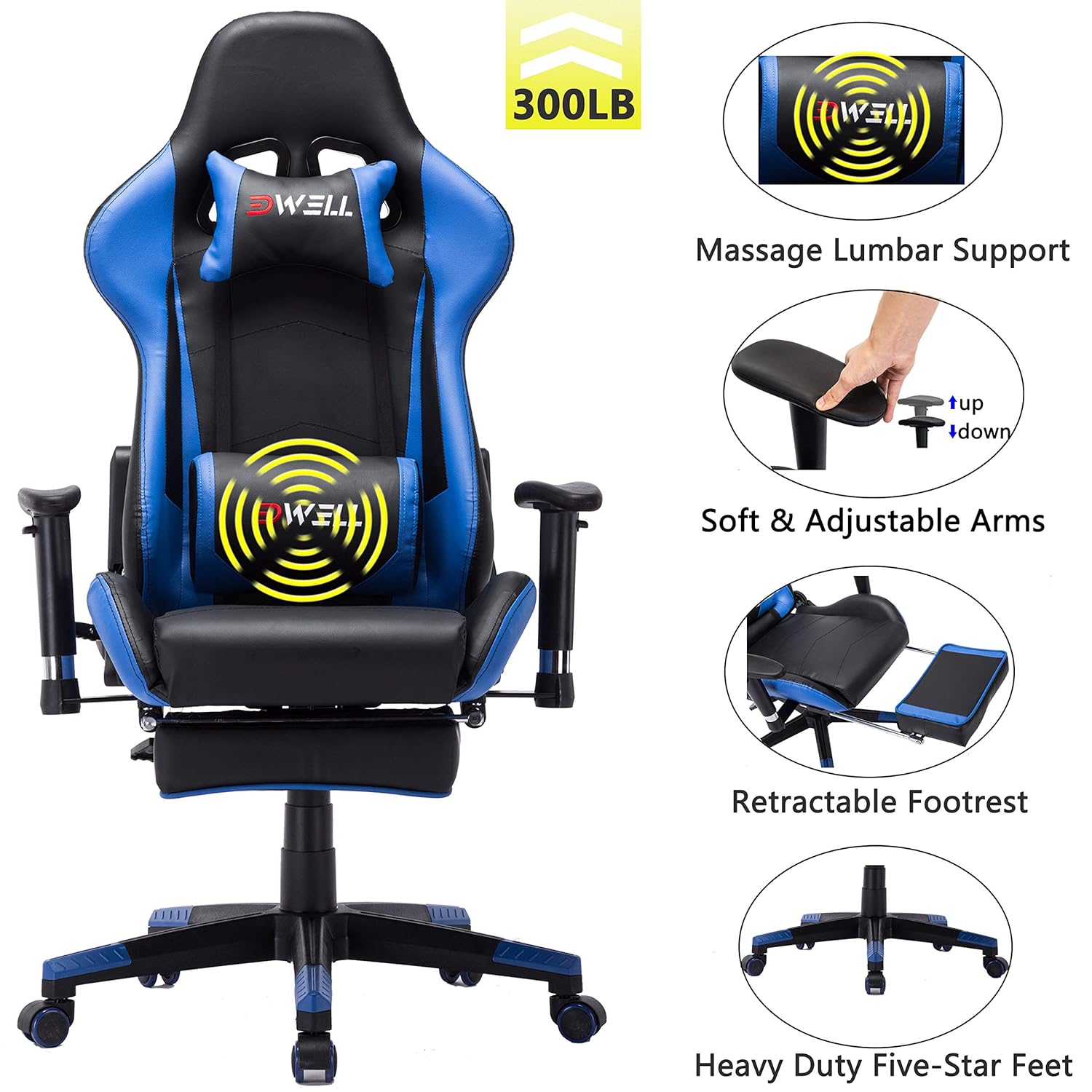 Best gaming chair with footrest free shipping