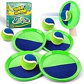Toss and Catch Ball Set, Pool Beach Outdoor Toys Games for Kids Ages 4-8-12, 4 Paddles 4 Balls and Storage Bag, Summer Yard Outdoor Game for Adult Family, Birthday Easter Gift for Kids