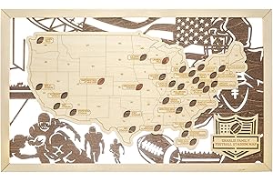 HYPERI Football Stadium Map, Ballpark Bucket List With Football Push Pins, Ballpark Passport, Track Your Football Journey, Football Lover Gift, Football Gift Ideas, Adult Easter Gifts For Men, Dad, Husband