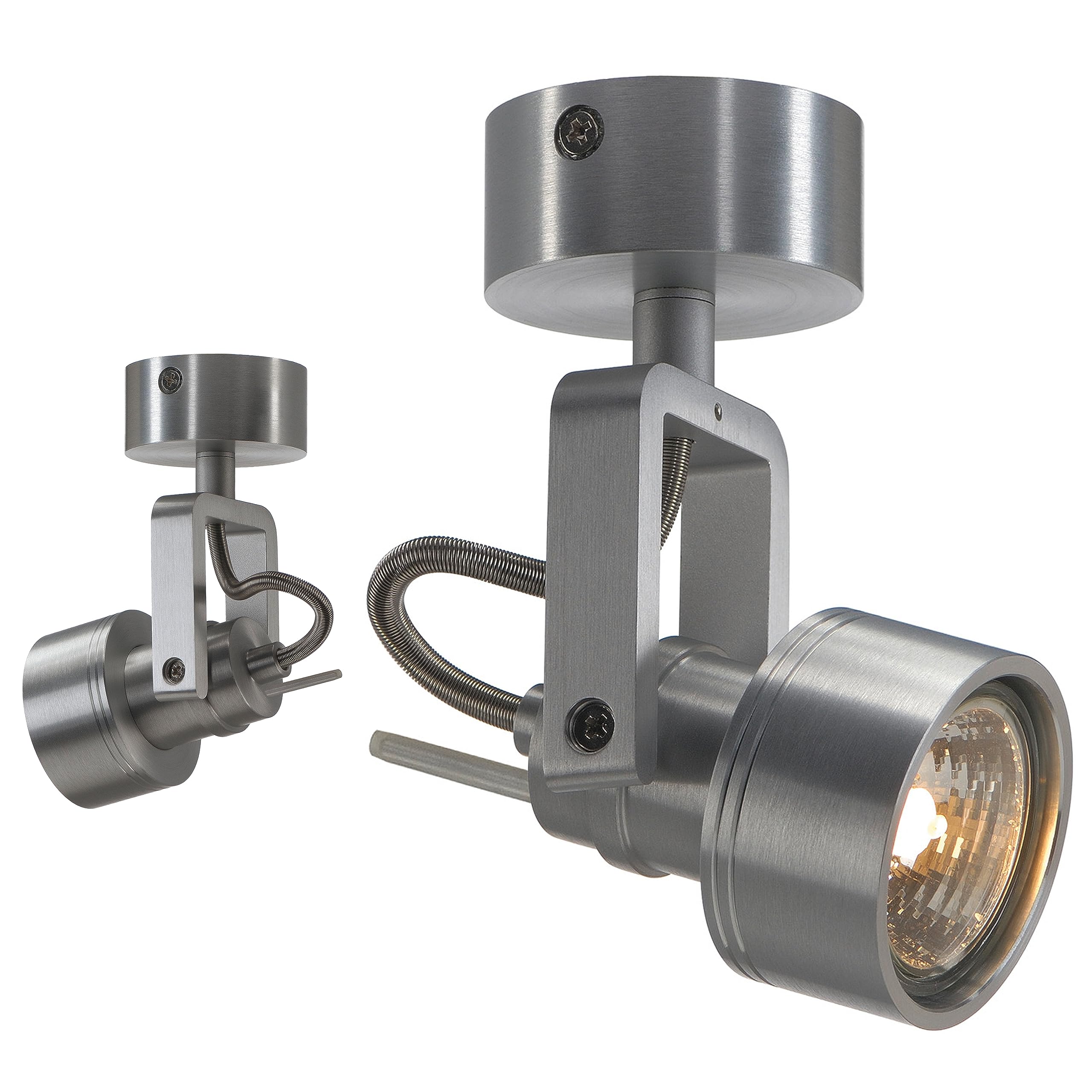 SLV Ceiling Spotlights - INDA Wall & Ceiling Light with GU10 Socket - Rotatable, Energy-Efficient Indoor Spot Lights for Living Room, Kitchen & More - 50W, 220-240V, 11 x 13.5 x 6 cm, Aluminium