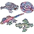 Curious Minds Busy Bags 4 Reptile Set - Sand Filled Animal Toy - Snake, Turtle, Lizard, Frog- Heavy Weighted Sandbag Animal Plush Bean Bag Toss - Shimmering Glitter