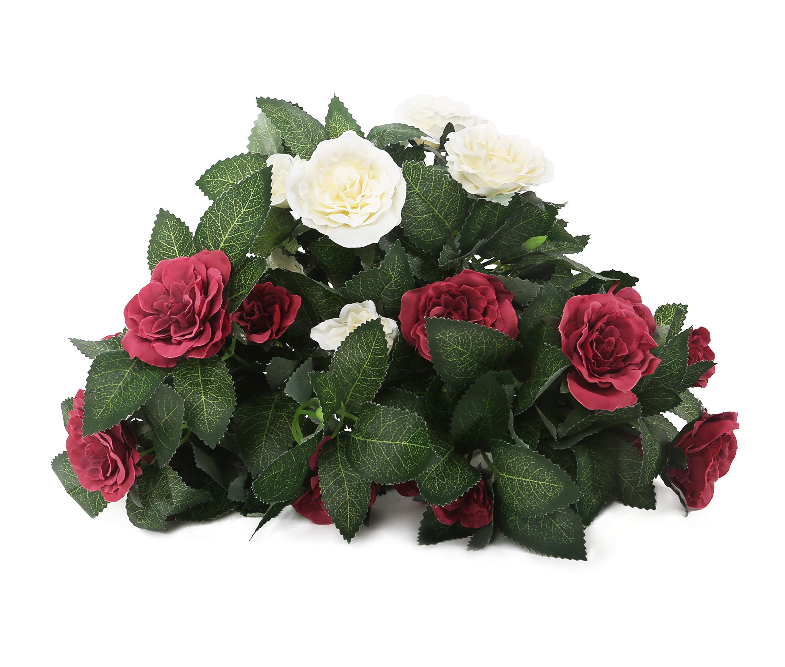 Closer2Nature Artificial 26cm Mulberry Pink and White Rose Plug Plant Collection
