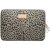 XSKN Yellow Leopard Spot Canvas Fabric Zipper Laptop Sleeve Case Cover for All 13 14 15 inch Computers, Laptop Bag for MacBook Air / Pro / Retina Laptops / Notebook (13 inch, for 13.3 inch Laptop)