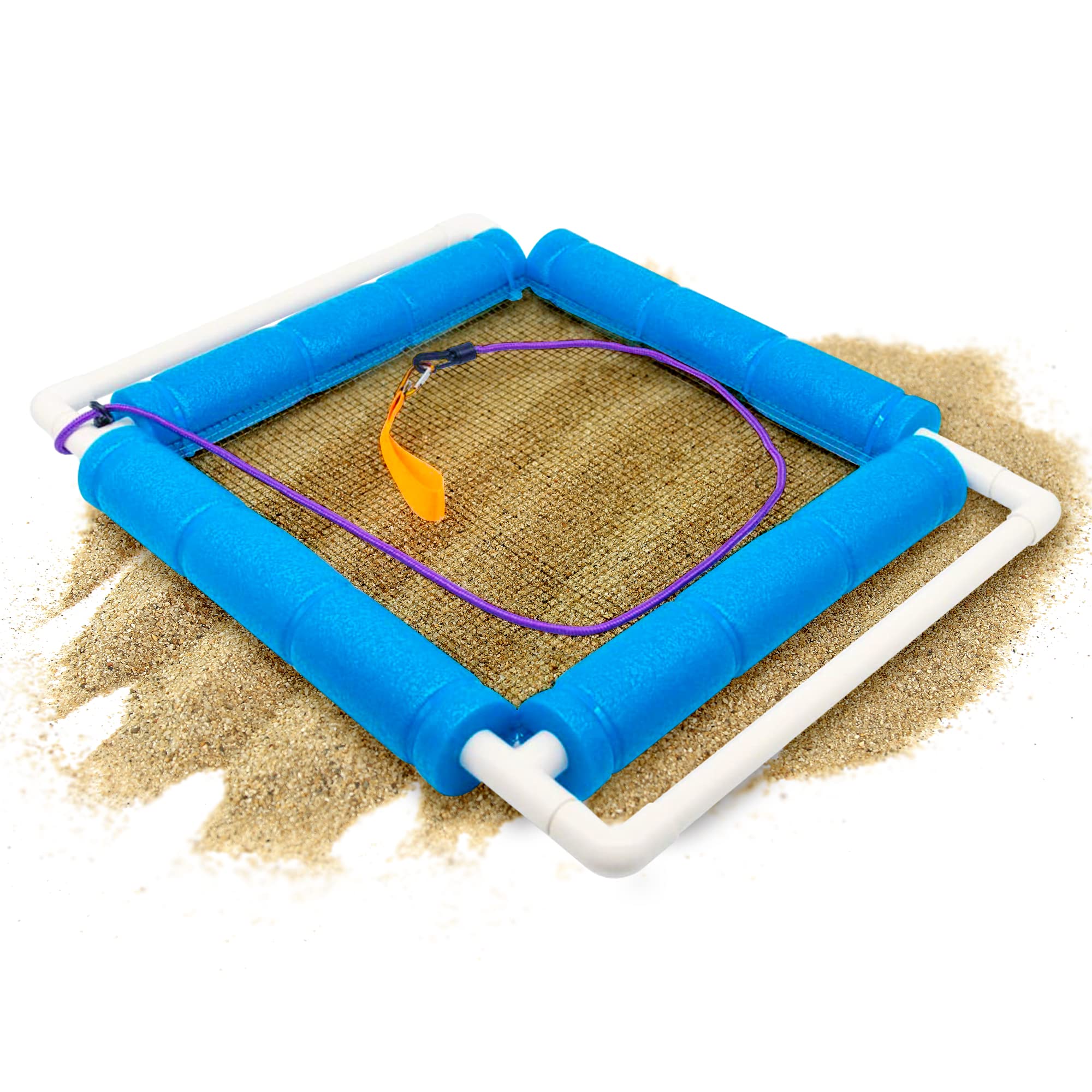 Beachcombing Shark Tooth Sifter - Lightweight Sand Sifter for Shark Teeth and Fossil Hunting, Durable with Comfortable Grip and Wrist Strap (Large)