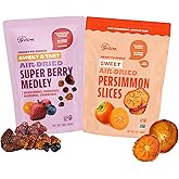 Whitney Jordan Naturals Air-Dried Fruit Variety Pack 16 Oz, Pack of 2 - Super Berry Medley & Persimmon Slices - Gluten-Free, Non-GMO, Vegan Snack - Real Fruit for Clean Snacking