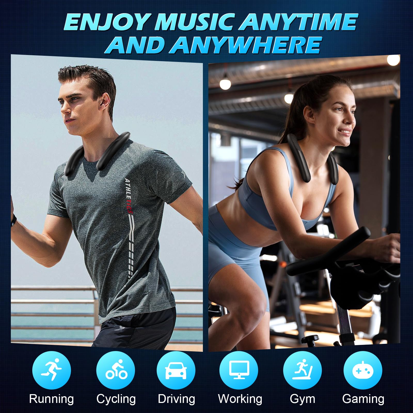 Smalody Wireless Nackenlautsprecher,Bluetooth Lautsprecher Tragbarer,Verfügt über eine Freisprechfunktion für Anrufe,Geeignet für Zuhause, Outdoor, Sport und Reisen 6