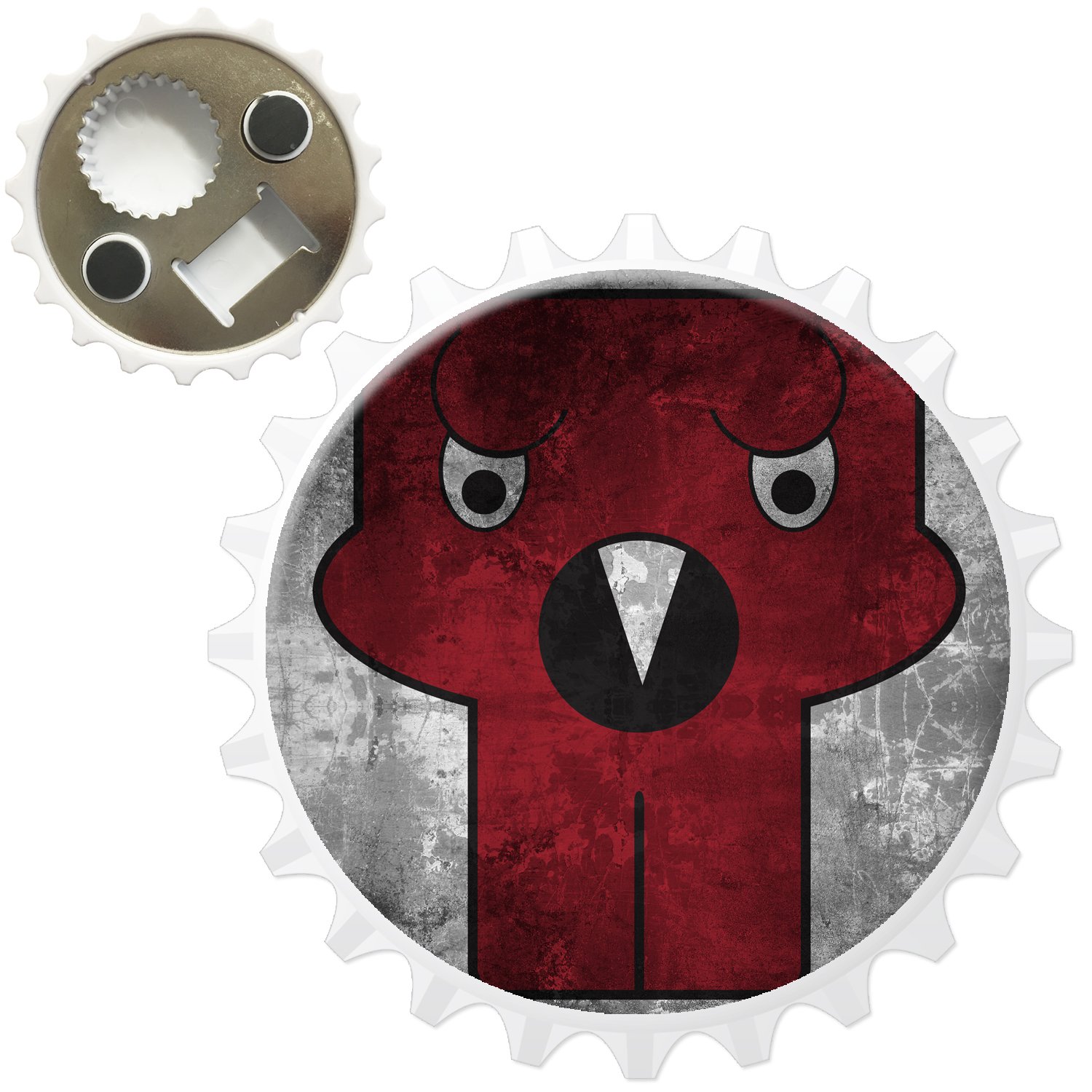 Grunge monstruos abridor de botellas imán para nevera, Red Monster ...