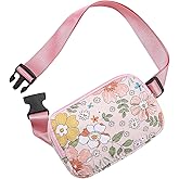 JOVAKIT Quilted Cotton Fanny Pack for Women Girls, Fashion Waist Packs with Adjustable Strap, Floral Coquette Running Waist Packs, Zipper Fanny Pack Crossbody Bags Travel Storage Bag (Flowers)