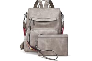 Shrrie Backpack Purse for Women PU Leather Anti-Theft Travel Backpack Purse Fashion Ladies Shoulder Bag with Tassel