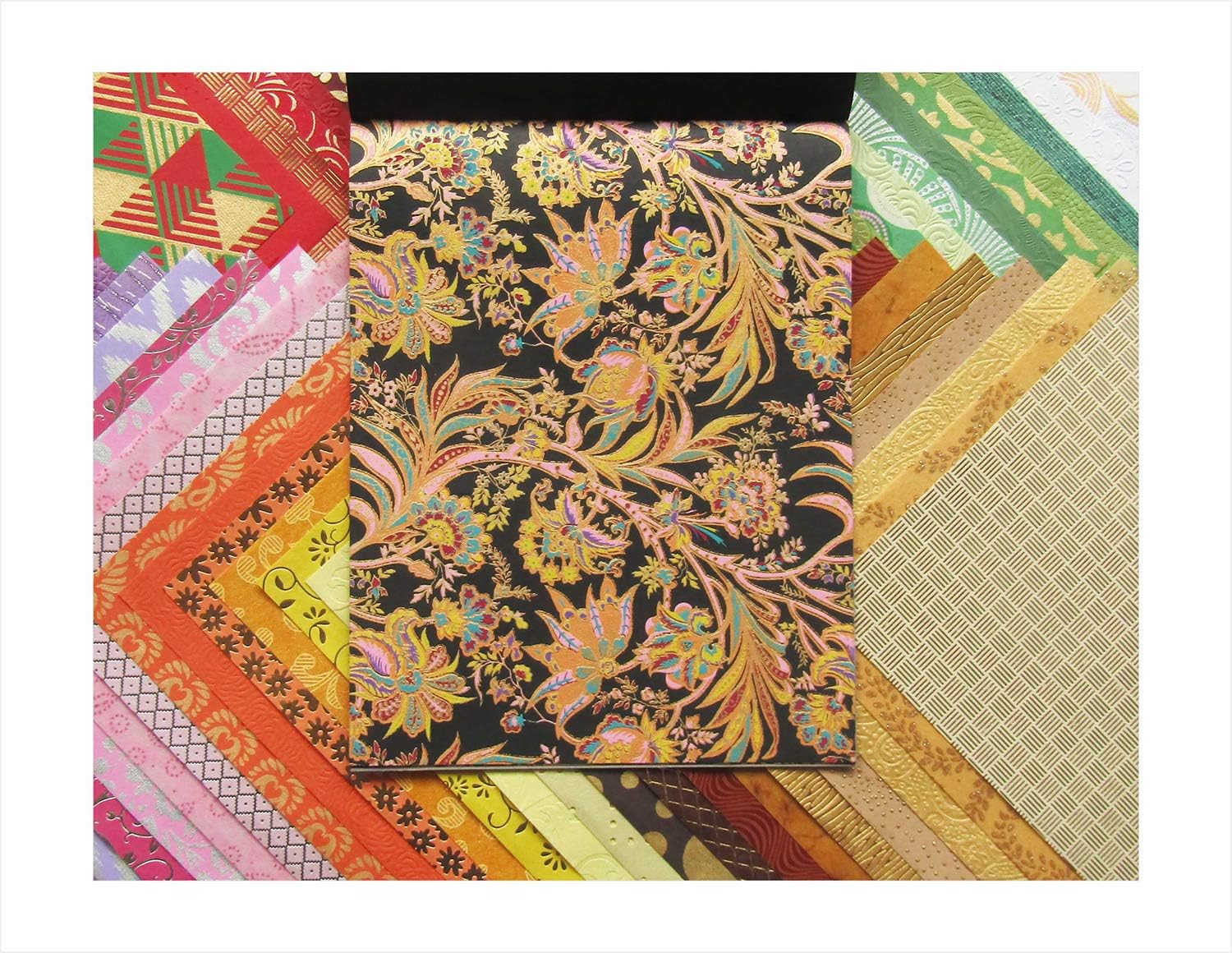 Paperhues Decorative Scrapbook Papers 8.5x11" Pad, 60 Sheets, Assorted Colors.