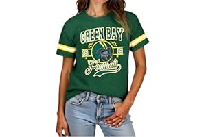 ALLTB Football Shirt for Women Game Day Shirt Football Heart T-Shirt Sports Season Short Sleeve Tops