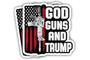 eDesign God Guns and Truth Sticker Decal - 4 Inches - Stickers for Car Truck Van Window Bumper Laptop Tablet Cup Tumbler Water Bottle and Any Smooth Surface 2-Pack