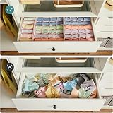 SONGMICS 8-Pack Underwear Drawer Organisers Foldable Dividers Jelly Pink view 8