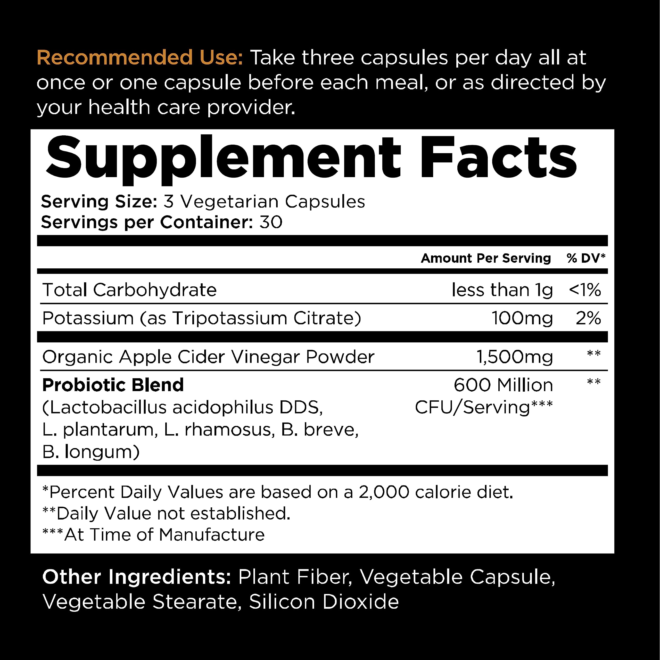 Livingood Daily Apple Cider Vinegar Capsules with The Mother (1500mg) - ACV Pills with Probiotics & Potassium for Women & Men - Supports Gut Health, Digestion, Appetite & Weight - Vegan, 90 Capsules
