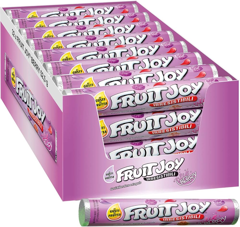 Nestlé fruit joy berry caramelle gommose ai gusti di di Ribes Nero e Fragola, 32 tubi da 52.5 g