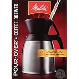 Melitta Coffee Maker, 10 Cup Pour- Over Brewer with Stainless Thermal Carafe, Steel Carafe - Package Might Vary (60 OZ)